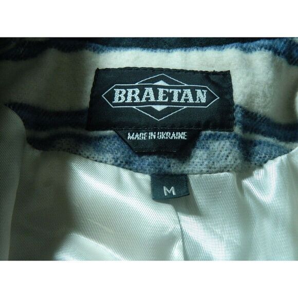 Braetan Jacket Blazer Size Medium Blue  Vintage Aztec Print Western Suede Collar - Picture 10 of 10